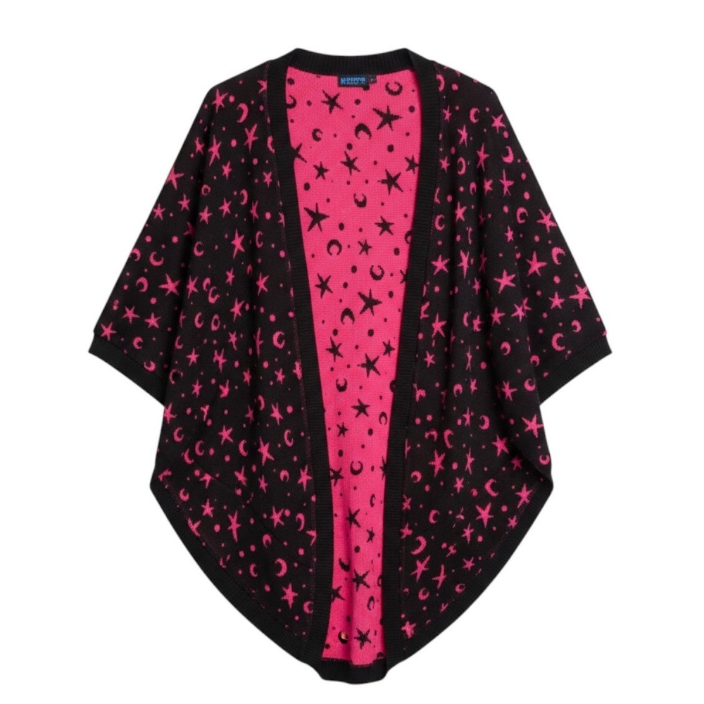 Elhoffer Essential Starry‎ Witch Dolman Cardigan Womens XS-L Celestial Star Moon